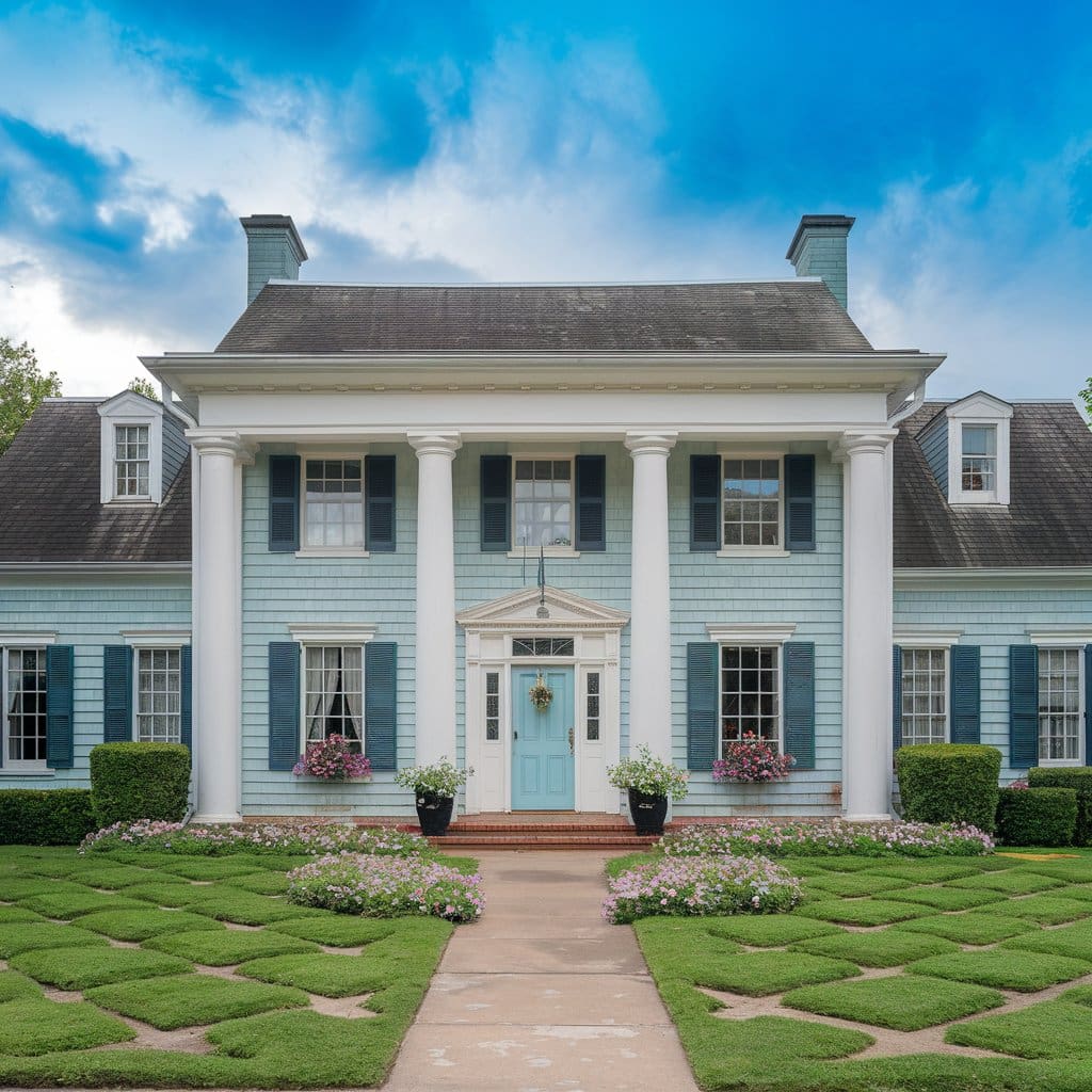 home automation services house Home automation services enhance this beautiful blue Colonial house with modern tech